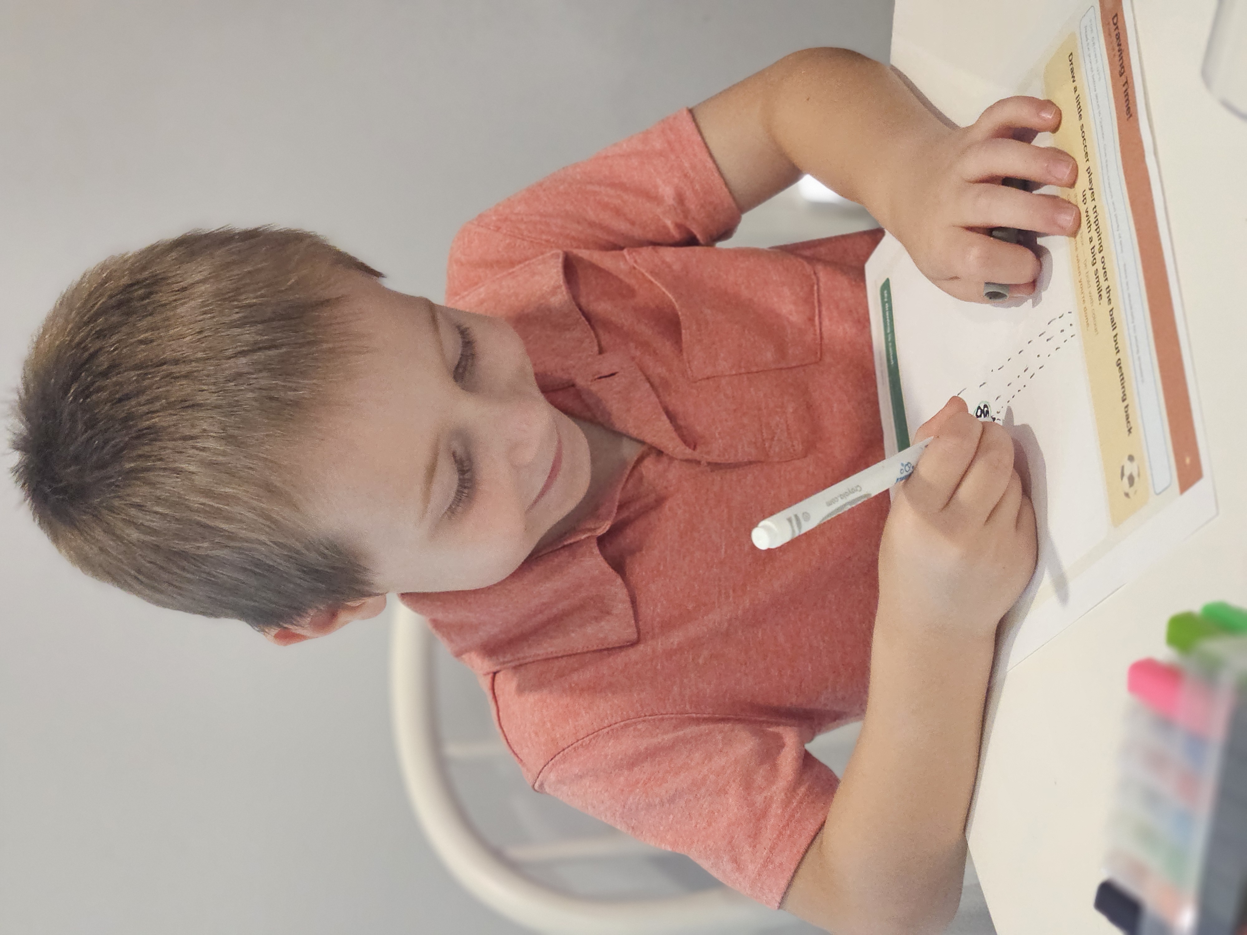 Child working on pack